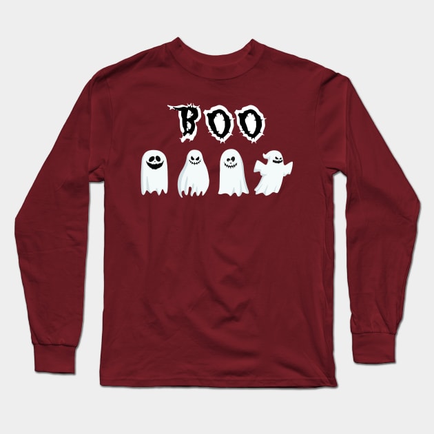 Halloween boo time Long Sleeve T-Shirt by HB WOLF Arts